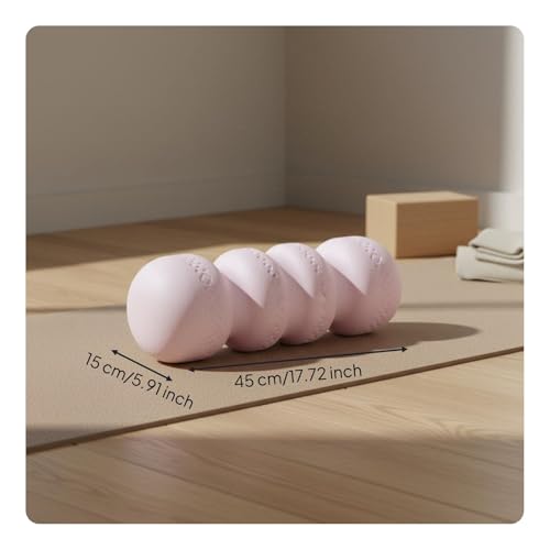 Foam Roller Myofascial Massage Roller Deep Tissue Expanded Polypropylene High Density Suitable for Stretching Fitness Athletes Home Rehabilitation, Pink, Hardness 55