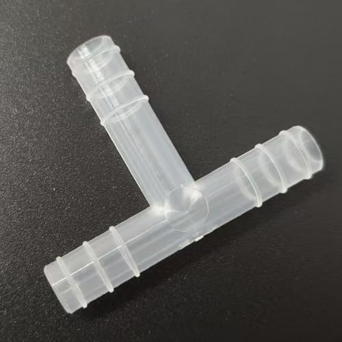 3 Way Tee Connector Equal Barbed T-Fitting 3 Way Hose Barb Adapter for Laboratory Biochemical Analytical Instruments Food Machinery Aquarium Equipment 100pc/pk (6.8mm 1/4'' 6T) - size: 6.8mm 1/4'' 6T
