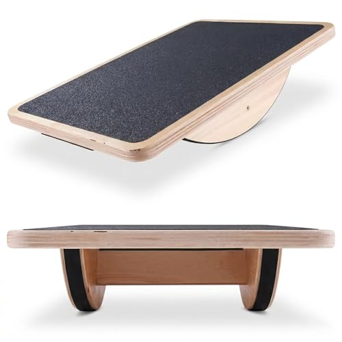 Wooden Balance Board for Adults and kids, Wobble Board for Core Strength & Stability Training, Non Slip Surface, 550lb Capacity, Home & Office Exercise Use