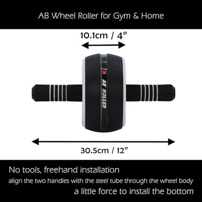 AB Wheel Roller, Exercise Abdominal Wheel Fitness for Gym & Home, Work-out Strength-Training Equipment with Knee Pad - color: Yellow