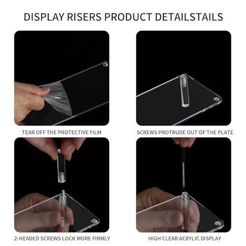 WEERSHUN 3 Tier Acrylic Display Stand Risers, Clear Tabletop Display Shelf for Perfume, Figures & Collectibles, Thick Acrylic Organizer for Cupcake, Cosmetics & Home Decoration - size: 1PACK 3-layer transparent