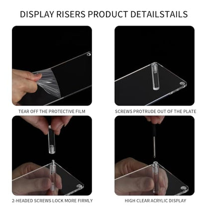 WEERSHUN 3 Tier Acrylic Display Stand Risers, Clear Tabletop Display Shelf for Perfume, Figures & Collectibles, Thick Acrylic Organizer for Cupcake, Cosmetics & Home Decoration - size: 1PACK 3-layer transparent