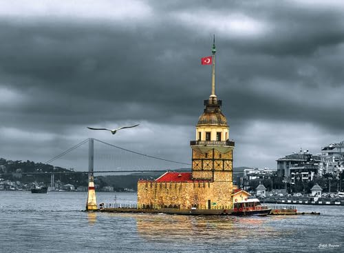Anatolian Puzzle - Maiden's Tower (Nostalgia), 1000 Piece Jigsaw Puzzle, #3167 - color: Kız Kulesi Nostalji