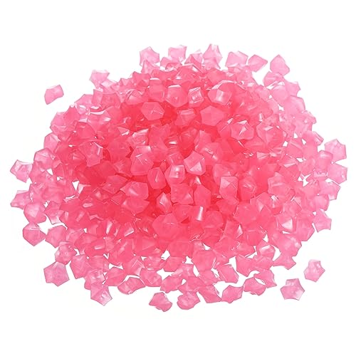 MECCANIXITY 1000pcs Glow Rocks 8-10mm Glow Pebbles Decoration in The Dark Luminous Stones Decor DIY Decorative Pink for Garden, Potted Plant, Fish Tank - color: Pink