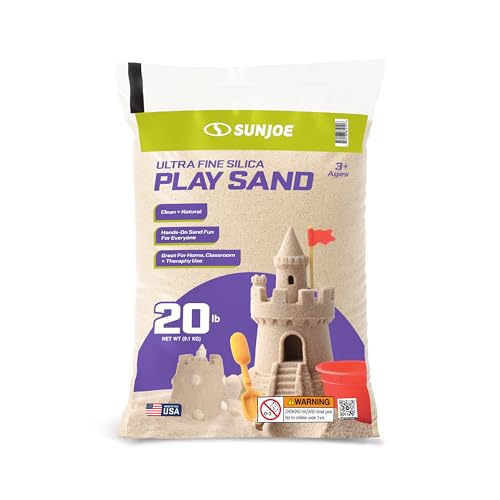 Sun Joe Silica Play Sand for Sandbox, Sensory Table & Gardens, PLYSAND20 | 20 Lb Bag - Indoor & Outdoor Craft Accessory for Molding, Digging & Sculpting, PLYSAND20 - size: 20 lb
