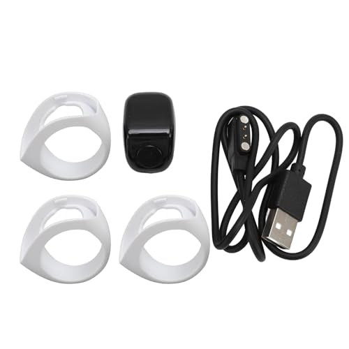 Finger Smart Tally Counter Ring, Muslim Digital Azan Alarm Clock, Vibration Reminder, Touch Control, 0.42in Screen, for Nice Islamic Gift - color: White
