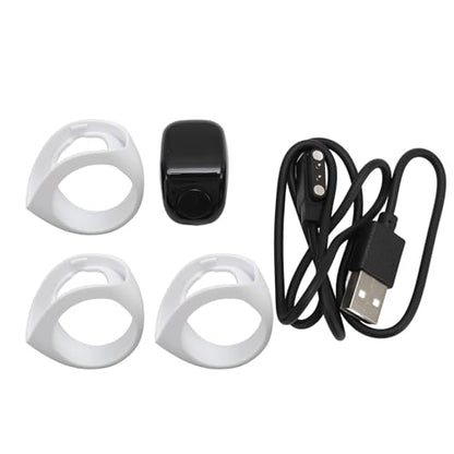 Finger Smart Tally Counter Ring, Muslim Digital Azan Alarm Clock, Vibration Reminder, Touch Control, 0.42in Screen, for Nice Islamic Gift - color: White