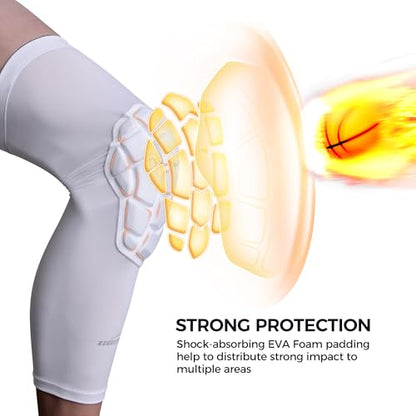 COOLOMG Knee Pads Wrestling Basketball Football Volleyball Youth Kids Adult Protective Knee Compression Sleeves White XS - color: White, size: X-Small