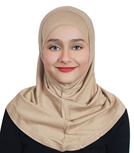 Girl's Hijab Cotton 1 Piece Amira Hijab - color: Nude