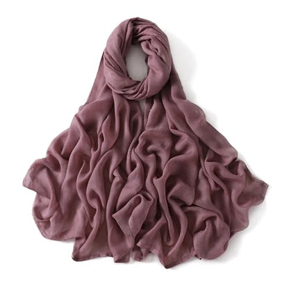 Viscose Hijab Scarf for Women Muslim Cotton Jersey Hijab Fashion Long Scarf Shawls - color: Mauve