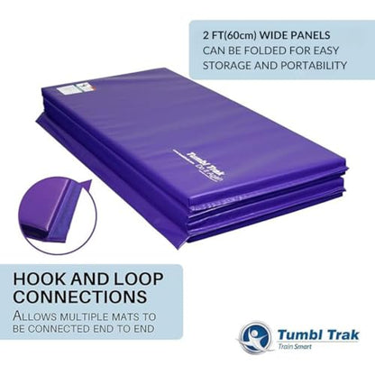 Tumbl Trak Gymnastics Folding Tumbling Panel Mat - color: Purple, size: 4'x6'x2"