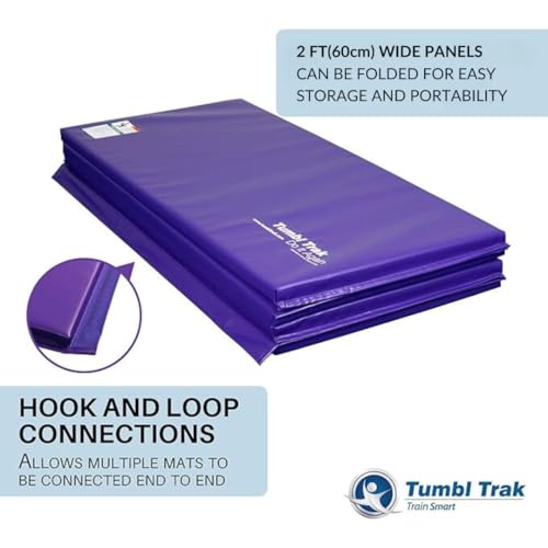 Tumbl Trak Gymnastics Folding Tumbling Panel Mat - color: Purple, size: 4'x8'x1.38"