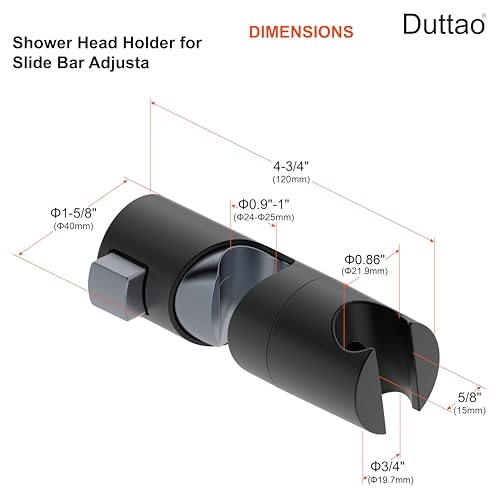 Shower Head Holder for Slide Bar Adjustable Hand Shower Holder Bracket for Slide Bar, Slider Clamp Bathroom Replacement,360 Degree Rotation Sprayer Holder, Matte Black Finish - color: Matte Black