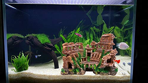 M2cbridge Antique Roman Column Ruins European Castle Aquarium Decorations Fish Tank Hideout Rocks (Roman Column Ruins) - color: Roman Column Ruins