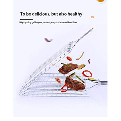 Grill Mesh Wire Clamp,BBQ Tools, Barbecue mesh Clip Stainless Steel Grill net Detachable Barbecue net Folding Grill Rack Square Grilled Vegetable Basket Grilled Fish net Clip