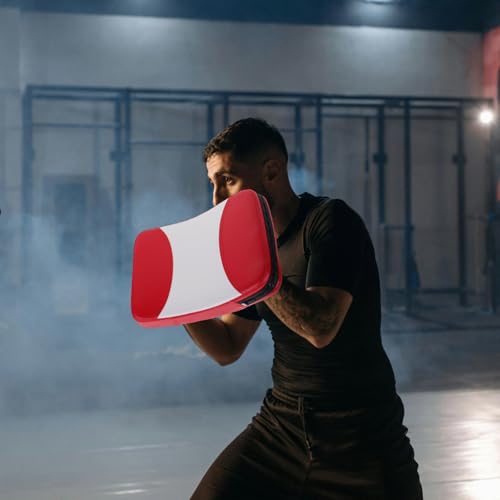 ibasenice Curved Kickboxing Leg Pad and Boxing Training Shield, 38x26x5 Cm Thickened Martial Arts Focus Target for Taekwondo, Muay Thai, MMA Sparring and Striking Practice