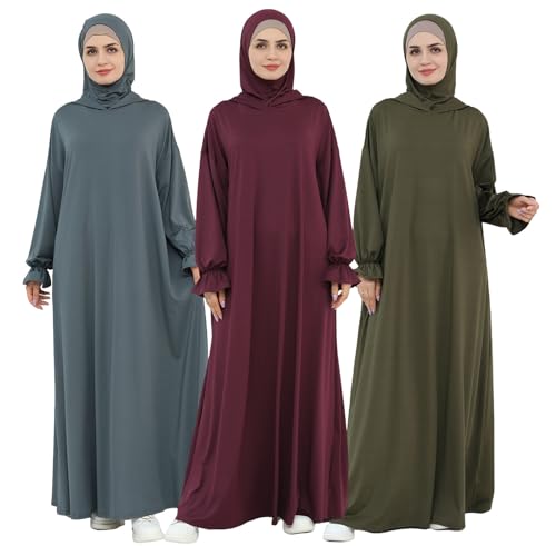 Muslim Dress for Women Pakistani Kaftan Abaya Robe Arabic Islamic Prayer Clothes Dubai Outfits - color: Black