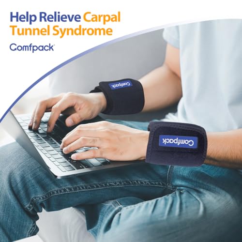 Comfpack Cold Therapy Wrap with 2 Packs for Pain Relief, Reusable Gel Ice Packs for Foot Plantar, Wrist, Ankle, Great for Sprains, Muscle Pain, Bruises, Injuries - size: Black, style: 2 Sleeves + 2 Gel Packs