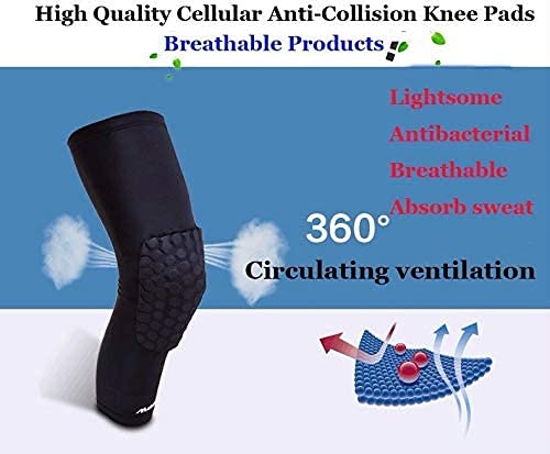 Breathable Basketball Shooting Sport Safety Kneepad Honeycomb Pad Bumper Brace Kneelet Protective Knee pads rodilleras - color: White - 1 Pair, size: Medium