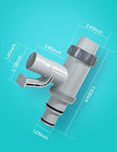 【PATENTED】MASCARRY Above Ground Swimming Pool Hose Adapter with Plunger Valve and Pipe Holder - Replacement Parts for Pool Pump System (2 PACK) | Includes 2 hose adapters, plunger valves and pipe holders for secure connection and water-flow control on com