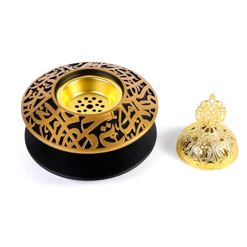 TERSCHELLING Frankincense Resin Incense Burner, Bakhoor Incense Burner, Portable Charcoal Incense Burner - For Office and Home Decor (With Lid)