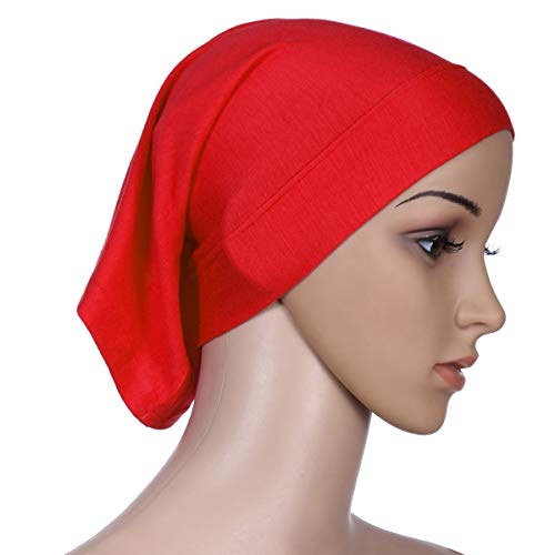 5 Pcs Under Scarf Hijab Caps Undercap Hijab Stretch Solid Color Tube Bonnet Underscarf Headwear Turban Hat Headwrap - color: Set 2
