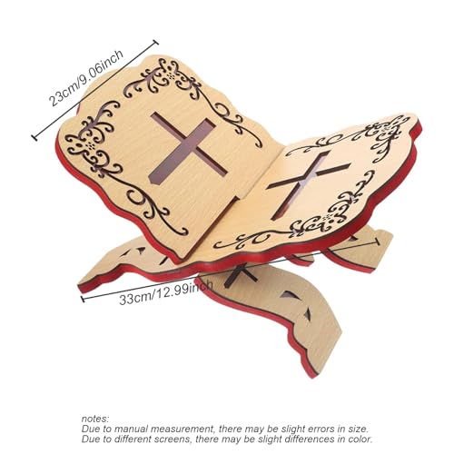 Bible Stand, Prayer Book Holder 13x9.1'' Quran Holder Wooden Folding Bible Stand Holy Book for Table Church Chapel Supplies, Quran