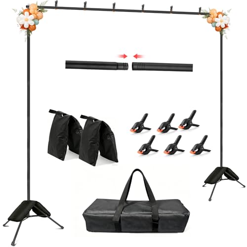 Hemmotop Photo Backdrop Stand 11x10ft, Heavy Duty Background Frame Kit - size: 11x10ft