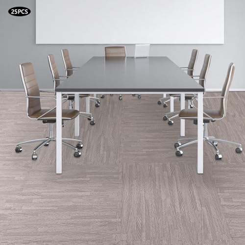 25 Pcs Wood Grain Floor,Thick Printed Foam Tiles, Patchwork Foam Mat, Foam Interlocking Tiles Mat, Exercise Puzzle Floor Mat Interlocking Tiles EVA &PE Foam 24''L x24''W (Grey, 24'' x24'') - color: Grey