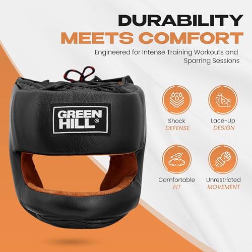 Boxing Headgear for Men and Women MMA Headgear Muay Thai Head Gear – Sparring Gear, Professional Training Headgear Head Guard Professional from Green Hill - size: Small