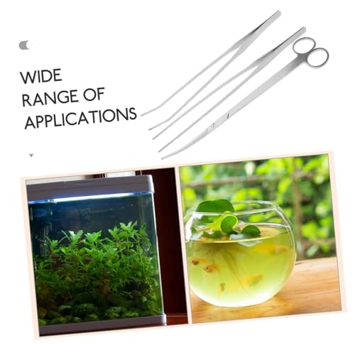 DECHOUS 1Set Aquarium Plant Tool Scissors Tweezers Spatula for Fish Tank Maintenance Compact Aquascaping Kit Long Handle Cleaning Gadgets for Aquatic Plants