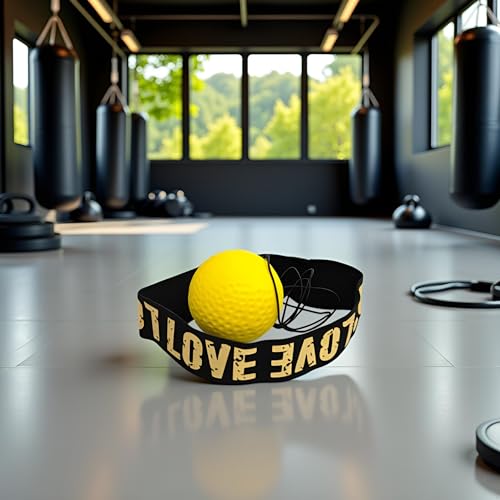 Boxing Ball Equipment - Boxing Training Ball, Boxer Reflex Ball, Boxing Reflex Ball Headband Set, Beginners Friendly Reflex Ball Headband, Boxing Trainer Boxing Gym Equipment Other Sports - color: Yellow