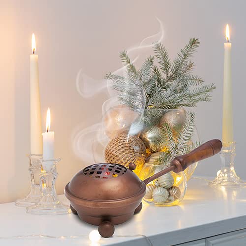 Handmade Coppertone Iron Incense PAN – 3.15 Inches Diameter, Copper Finish Burner for Charcoal & Resin Incense, Artisan Craftsmanship from India - color: Copper - Medium