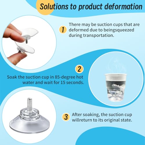 12 Pack 30mm/1.18" Clear PVC Suction Cup Mounts with M4 nut | MINI Transparent Sucker Holders for Bathroom, Window & Car Shade Installation