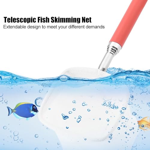 Green/Red Square Round Metal Aquarium Fish Net Mini Size Extendable Telescopic Fish Shrimp Landing Net Aquarium Fish Tank Tool - style: Red Square