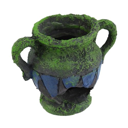 1 Pcs Aquarium Decorations Rock, Fish Tank Resin Ornaments, Shrimp Hollow Hideout House, Fish Shrimp Tank Decor Cave for Hiding, Vase Design - size: 3.9"x2.5"x3"/100x64x77mm(LxWxH)