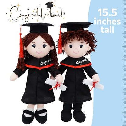 June Garden Snuggle Cuties 15" Graduation Gifts - Soft Plush Dolls with Cap and Gown - Gifts for Preschool and Kindergarten Graduation Day - Girl M - color: Graduation Girl, size: Medium