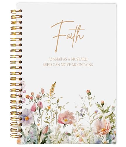 Faith Can Move Mountains Christian Notebook Journal - Inspirational Christian Gifts for Women, Bible Journal Notebooks for Note Taking, Bible Journaling Notebook, Spiral Notebook 5.5x8.3 - color: 1-Christian-notebook
