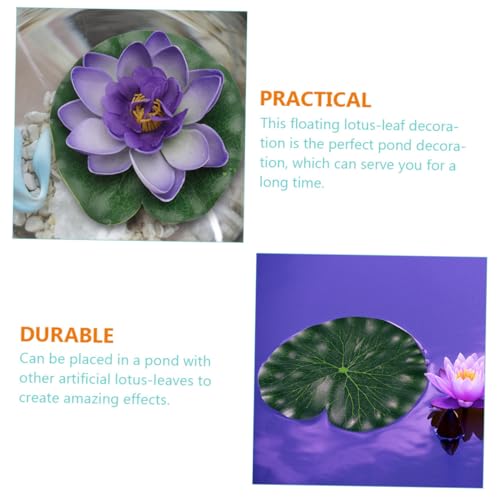 IMIKEYA 10pcs Artificial Floating Lotus Leaves Simulation Pond Decoration Realistic 17cm Fake Lily Pads for Home Garden Aquarium Fountain Display