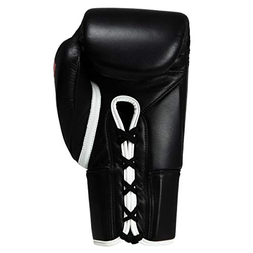 Fury Professional Lace Training Gloves - Lace Up Sparring Gloves for Boxing, Bag, and General Training - color: Black, size: 18 oz