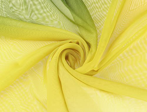 uxcell Women'sChiffon Sheer Long Scarf Silky Gradient Party - color: Yellow