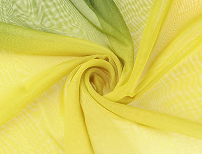 uxcell Women'sChiffon Sheer Long Scarf Silky Gradient Party - color: Yellow
