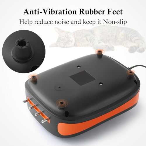 4W/5W/8W Aquarium Corded Electric Air Pump, 96GPH/160GPH/256GPH Dual Outlet & 4-Outlet Oxygen Pump, Ultra Quiet Aquarium Bubbler for Fish and Turtle Tanks up to 300 Gallons - style: 4 Outlets-8W