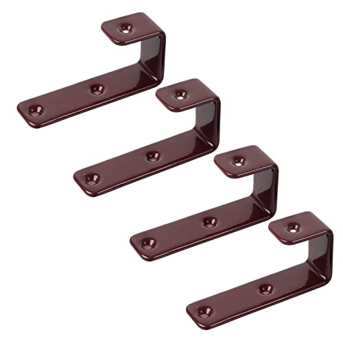 4 Pack Bunk Bed Ladder Hook, Inside 1" Kids Bunk Bed Replacement Hardware, Brown PVC Metal Loft Bed Ladder Hooks, Camper/Rv Bunk Ladder J Hook Brackets with 2 Size Screws (4 Pcak, Brown) - color: Coffee, size: 4 Pack