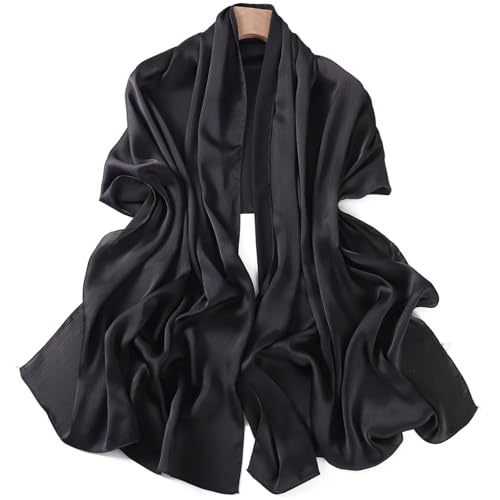 여성용 히잡 헤드 스카프 시폰 히잡 경량 스카프 크레이프 웨딩 숄 및 랩 이브닝 드레스 - color: 블랙.