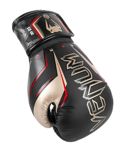 Venum Elite Evo Boxhandschuhe - color: Black/Gold/Red, size: 12 oz