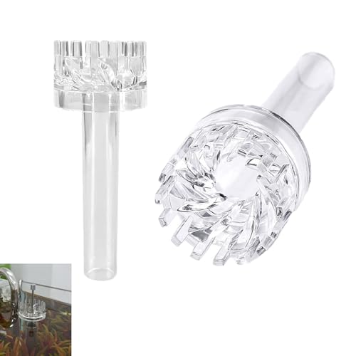 2 Pack Aquarium Surface Skimmer Protein Oil Filter Waste Removal Tool Rotating Parts for Aquatic Glass Lily Pipe Set with Skimmer Inflow and Outflow Small Nano Fish Tank Filter Pipes