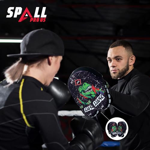 Curved Boxing Pads - Boxing Mitts and Punch Pads, Muay Thai MMA Focus Boxing Mitts Suitable for Boxing, Kickboxing, Karate, and Martial Arts - color: Dino-Black