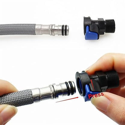 180cm F1/2 M15*1 Replacement Faucet Hose Quick Connect Pull Out Nylon Hose Tube Gray Black 180cm Shower Kitchen Accessories (Only Hose connector) - color: Only Hose connector