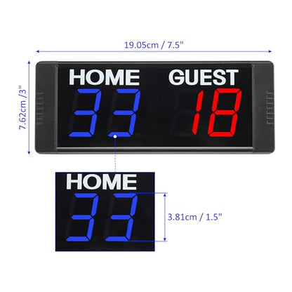 M METERXITY Scoreboard Score Keeper, Portable Scoreboard Count Clock Wall Clock with Remote Apply to Indoor Sports Gym Game